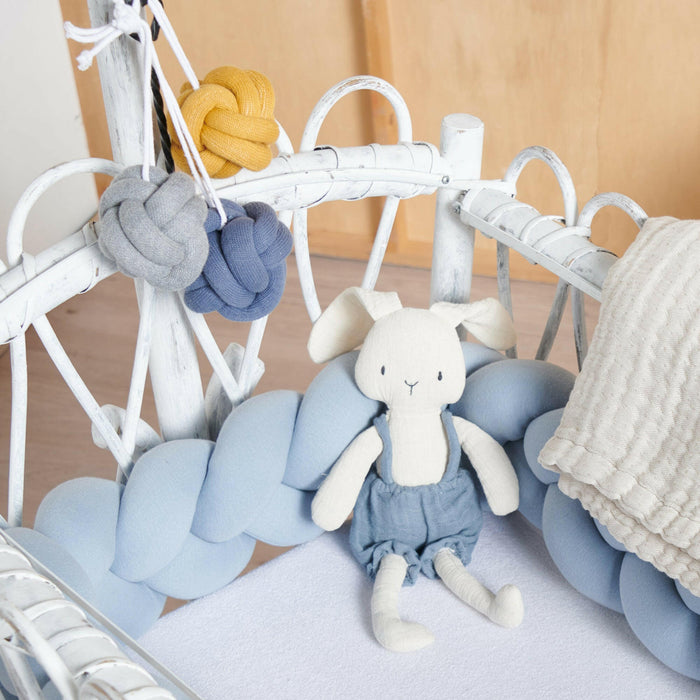 Set de 3 jouets d'éveil bébé noeuds bleu