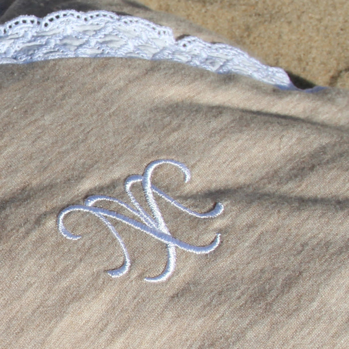 Baby sleeping bag beige lace
